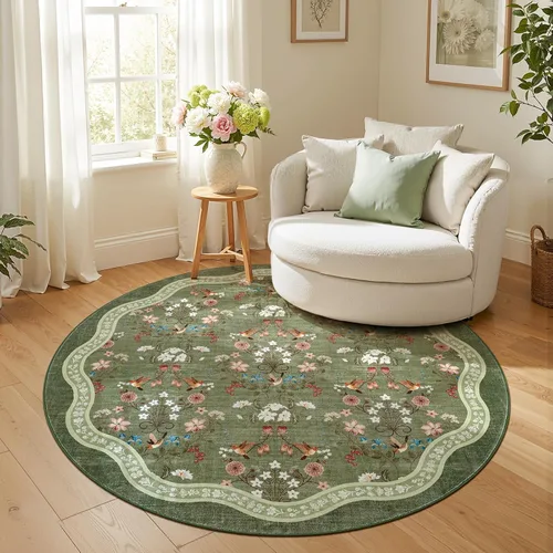 Miniatura 10 de Jinchan Alfombra Floral de Pasillo, 2x5, Alfombras Antideslizantes Lavables a Máquina, Alfombra Suave de Pelo Bajo para Pasillo, Resistente a