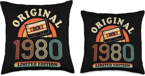 Miniatura 3 de Retro Limited Edition 1980 Cassette Tape 44th Birthday Throw Pillow