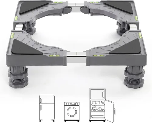 Nefish Soporte para Mini Refrigerador Ajustable Soporte para Refrigerador con 4 Patas Resistentes Base Universal Soporte para Lavadora Pedestales