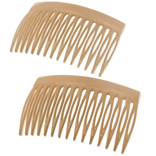 Miniatura 19 de Camila Paris CP3109 - Peine lateral francés para el cabello, pequeño, curvado, beige, con torsión francesa, decorativo, pinzas de sujeción fuerte