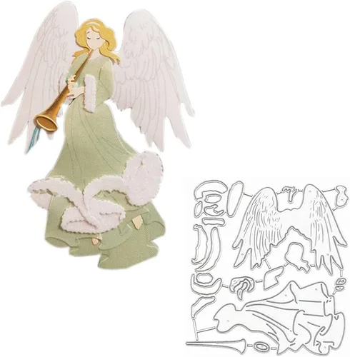 Troqueles de metal de ángel, plantillas musicales de corte de ángel para manualidades, álbumes de recortes, fotos, papel decorativo en relieve para
