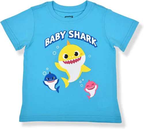 Miniatura 2 de Nickelodeon Baby Shark - Conjunto de camiseta y pantalones cortos para niños pequeños, azulnegro o grisazul o grisnaranja o grisnegro