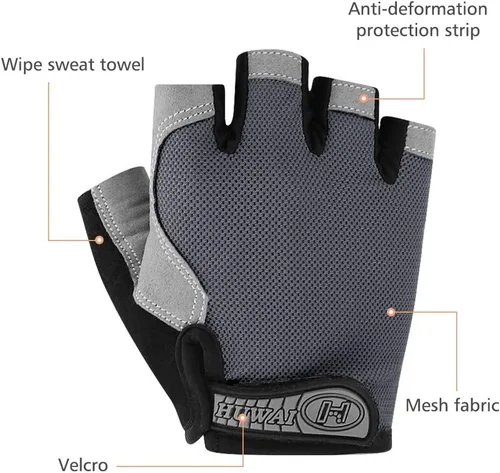 Miniatura 3 de Accmor Guantes de ciclismo para hombres y mujeres, guantes de ciclismo de medio dedo, guantes de bicicleta de carretera MTB, guantes antideslizantes