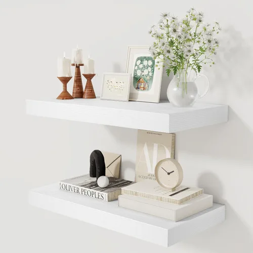 Miniatura 34 de Fun Memories - Estante flotante de 12 pulgadas, estantes de pared de madera rústica para decoración de pared y almacenamiento, estante flotante