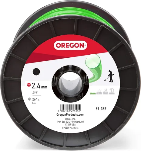 Oregon Línea de Repuesto Redonda de .095" para Recortadora de Hilo para Trabajo de Patio DIY o Jardinería, Ajuste Universal, Multiusos, Carrete de 3
