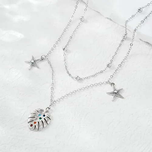 Miniatura 60 de CHIC & ARTSY Tobilleras delicadas de plata de ley S925 para verano, pulsera de tobillo ajustable multicapa para playa, joyería de pie para mujer
