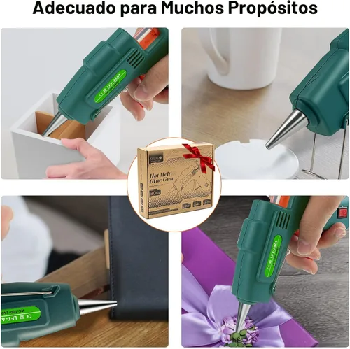 Miniatura 7 de SHJADE - Pistola de pegamento caliente con 30 barras de pegamento, pistola de fusión en caliente de precalentamiento rápido, kit de mini pistola
