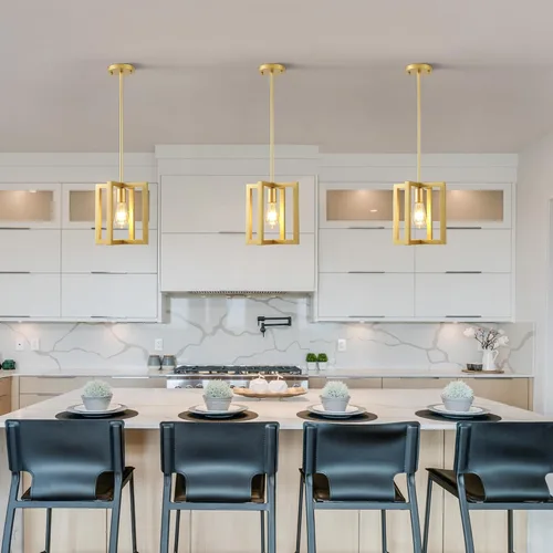 Miniatura 2 de Klgxnrd Mini moderna iluminación colgante dorada de granja para isla de cocina, lámpara industrial ajustable para entrada colgante para pasillo