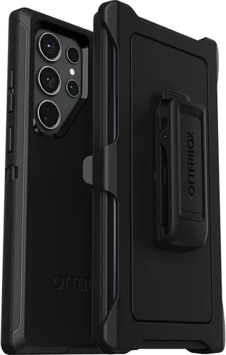 Miniatura 6 de OtterBox Funda para Galaxy S23 Ultra Defender Series, color negro, resistente y duradero, con protección de puerto, incluye soporte de clip