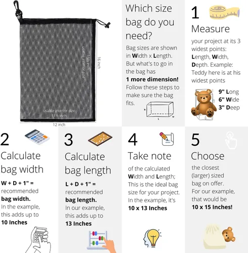 Miniatura 2 de PALTERWEAR Bolsa de malla con cordón y gancho de clip - Juego de 4 (12 x 16 pulgadas)