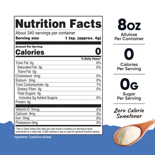 Miniatura 2 de Nutricost Edulcorante de alulosa (3 libras) - 0 calorías, bajo en carbohidratos, KETO, alternativa natural de azúcar, polvo cristalino