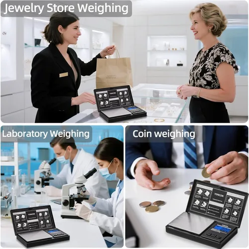 Miniatura 7 de Báscula de gramos - 500g de precisión ultra precisa digital de 0.01 gramos para joyas, diamantes, oro y plata, báscula de bolsillo portátil