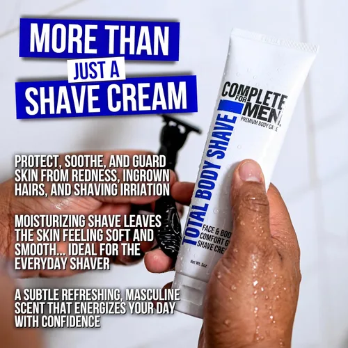 Miniatura 3 de Crema de afeitar para piel sensible, crema de afeitar facial y corporal, cómodo deslizamiento corporal, afeitado sin irritación, protege