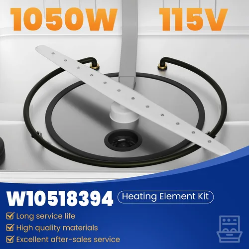 Miniatura 6 de W10518394 Reemplazo del elemento calefactor para lavavajillas Whirlpool Kenmore Maytag Amana, compatible con 8194250 8563007 8572861 W10134009