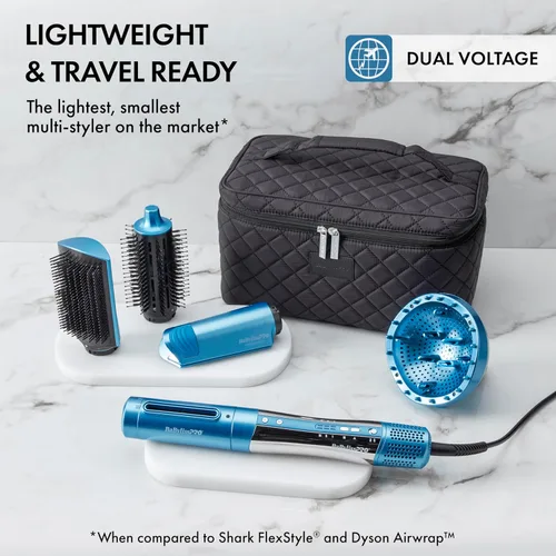 Miniatura 4 de BaBylissPRO StyleSwitch Ionic Multi-Styler, Air Styler and Hair Dryer, Lightweight Hot Air Brush with 5 Attachments, Automatic Dual Voltage Azul