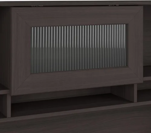 Miniatura 7 de BUSH FURNITURE Mueble de madera de roble, color café de 60 pulgadas, Madera, Heather Gray