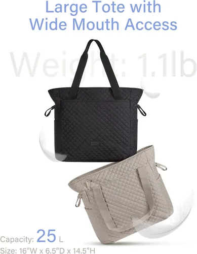Miniatura 5 de BAGSMART Bolsa de mano para mujer, bolsa grande para mujer con cremallera, bolsa acolchada con asa superior para viajes, trabajo, escuela