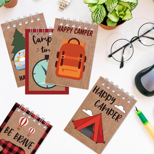 Miniatura 4 de Eaasty Paquete de 32 cuadernos pequeños con temática de campamento y aventuras, mini cuadernos en espiral, cuaderno de bolsillo para camping
