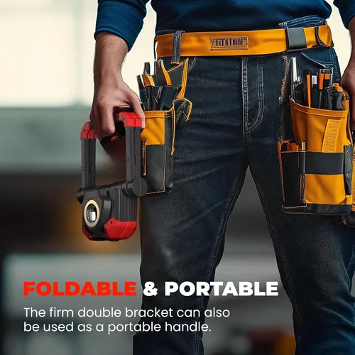Miniatura 7 de Yzoni Luz de Trabajo LED Recargable, 2 COB 2500LM Luz de Inundación Plegable Portátil con Base Magnética y Soporte de Rotación de 360°, Focos