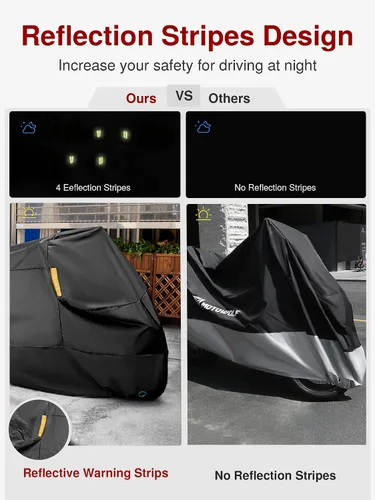 Miniatura 3 de Puroma Funda para Motocicleta de Servicio Pesado, Funda para Scooter Impermeable para Exteriores, Protección Universal de Calidad para Todas