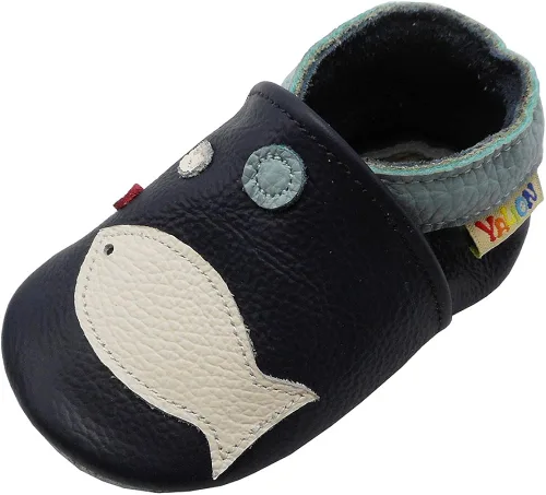 YALION Mocasines para bebés y niñas, zapatos de cuero de suela suave, antideslizantes, zapatos de cuna para bebés precaminantes