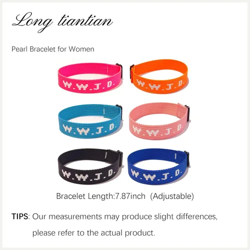 Miniatura 75 de Long tiantian WWJD - Pulsera con texto en inglés «What Would Jesus Do», pulseras WWJD para mujeres, pulseras W.W.J.D para hombres, joyería