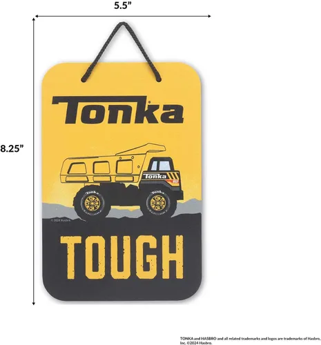 Miniatura 6 de Hasbro Tonka Tough Dump Truck - Letrero de metal para colgar – Divertida decoración de pared Tonka para dormitorio de niños o sala