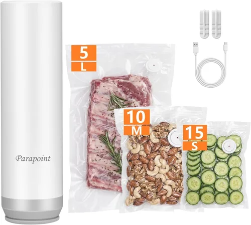 Miniatura 9 de Sellador al vacío de mano para alimentos, potente máquina selladora al vacío, sellador de comidas, sellador de alimentos portátil