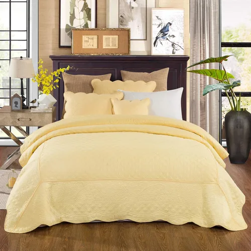 Miniatura 6 de Tache Juego de Cubrecama Matelassé Acolchada de 2 Piezas Amarillo Buttercup Puffs, Individual
