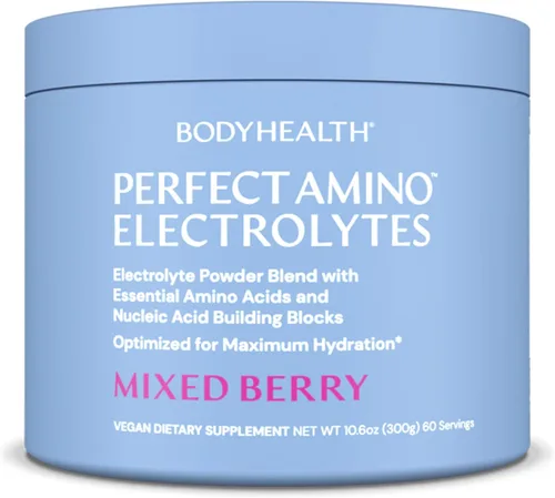 Miniatura 10 de BodyHealth PerfectAmino Polvo de Electrolitos Sin Azúcar, Hidratación Ayuno Keto Cero Azúcar Mezcla de Bebida de Electrolitos con Minerales Traza