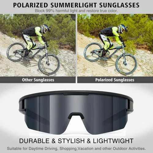 Miniatura 5 de Gafas de sol polarizadas para hombres y mujeres UV400 gafas de béisbol para MTB montar en bicicleta, correr, conducir bicicleta