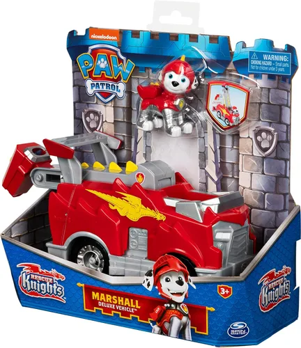 Miniatura 6 de Spin Master 6063585 Paw Patrol Rescue Knights Marshall - Coche de juguete transformable con figura de acción coleccionable