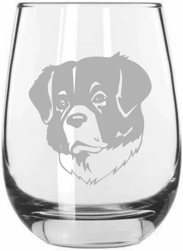 Miniatura 40 de Sakhalin Husky Dog - Copa de vino grabada personalizada de 15.25 onzas sin tallo