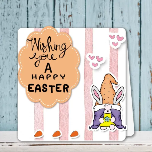 Miniatura 4 de Huevos de Pascua, gnomos, sellos y troqueles para hacer tarjetas, sellos transparentes de Pascua y troqueles de corte, sellos de palabras, gnomos