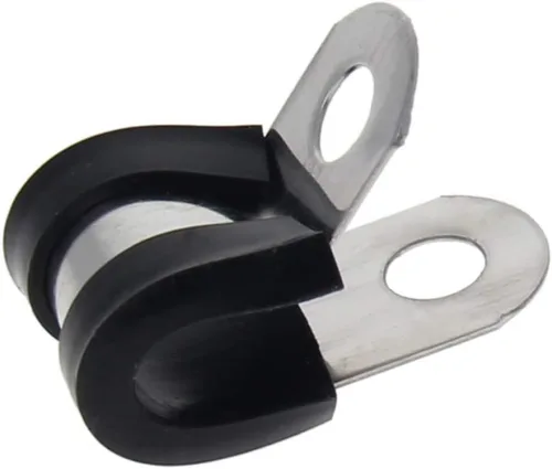 Miniatura 14 de MroMax Abrazadera de cable de 0.236 in de diámetro EDPM Abrazadera aislada acolchada de goma 304 Abrazadera de tubería de acero inoxidable 0.24 "R