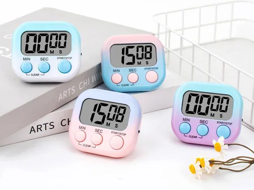 Miniatura 6 de Paquete de 4 temporizadores digitales, temporizador para niños, interruptor magnético de marcha atrás y encendido/apagado, temporizador de cocina