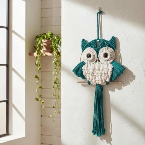 ACEDSGN Tapiz de macramé para colgar en la pared, diseño bohemio hippy, tapiz hecho a mano, decoración de pared para cuarto del bebé, dormitorio,