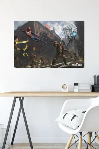 Miniatura 5 de Trends International Marvel's Spider-Man 2 - Póster de pared de lucha callejera con Kraven, 34 pulgadas de largo x 22.4 pulgadas de ancho, paquete