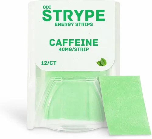Tiras de Energía | Cafeína Instantánea en una Tira | 80mg por Porción | Cafeína Portátil + Mentas para el Aliento | Cero Calorías y Cero Azúcar |