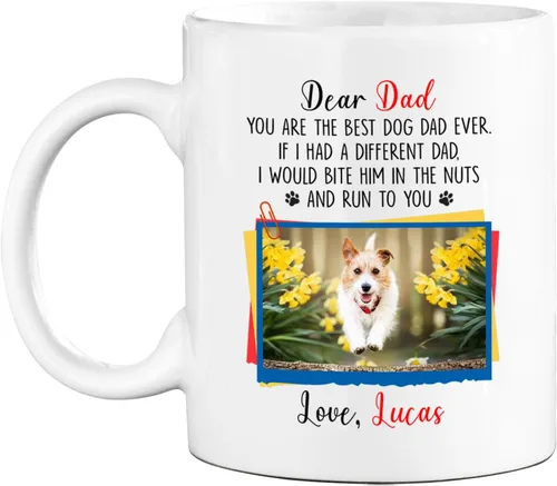Miniatura 11 de Taza de café con nombre personalizado "Best Dog Mom Ever", regalo para mamá, mamá, madre, amante de los perros, taza de cerámica blanca Taza blanca