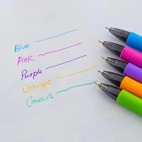 Miniatura 6 de BAZIC - Bolígrafo retráctil de tinta de gel de aceite Optima de 5 colores Colores brillantes (5 unidades)