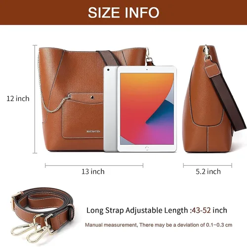 Miniatura 2 de BOSTANTEN Monederos y bolsos de cuero para mujer bolso de mano grande para trabajo bolso cruzado suave y carteras de cuero para mujer bloqueo RFID