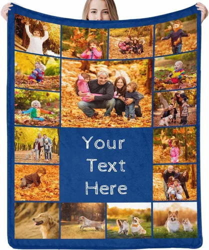 Miniatura 20 de Manta personalizada con foto y texto, mantas personalizadas con 20 fotos, manta personalizada usando mis propias imágenes, regalos conmemorativos 20