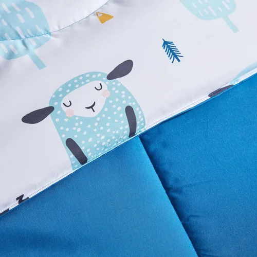 Miniatura 4 de SLEEP ZONE Juego de edredón para niños, tamaño matrimonial/queen, súper lindo y suave, ropa de cama para niños en una bolsa, juego de 7 piezas