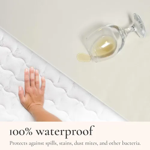 Miniatura 6 de Sleep & Beyond Protector de colchón impermeable 100% algodón orgánico, sueño saludable, protección contra ácaros, transpirable y flexible