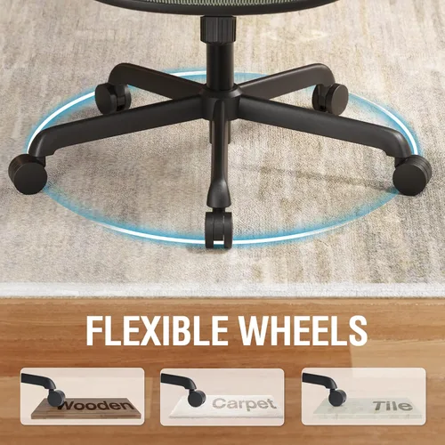 Miniatura 9 de ELABEST T96 - Silla de oficina de malla, silla ergonómica para escritorio y computadora, silla de tarea resistente - Soporte lumbar y reposabrazos