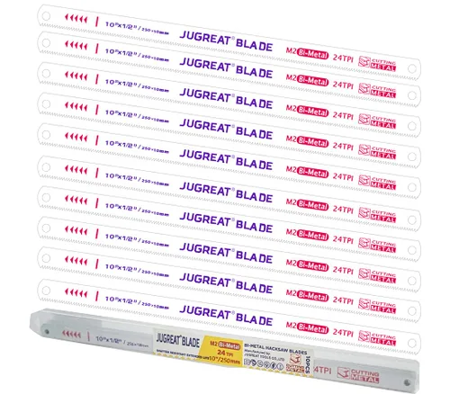 Miniatura 9 de JUGREAT Hojas de sierra para metales de repuesto de 12 pulgadas, dientes de tierra de acero de alta velocidad - 24TPI (paquete de 10)