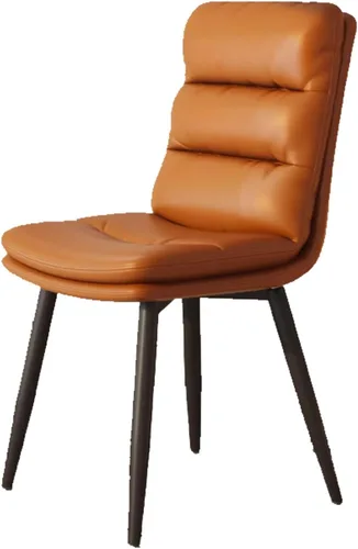 Miniatura 17 de Upholstered Dining Chairs Set of 4, Leather Kitchen Chair with Metal Legs, Dining Room Kitchen Chair with Back for Brown