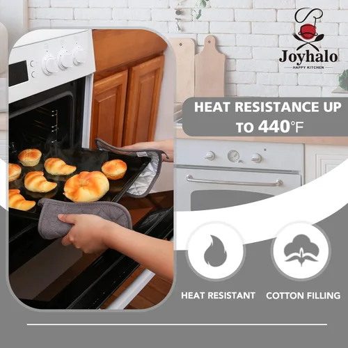 Miniatura 3 de Joyhalo Paquete de 4 Agarraderas para Ollas de Cocina en Liquidación, Almohadillas Térmicas para Cocina, Encimeras, Agarraderas para Ollas de Horno