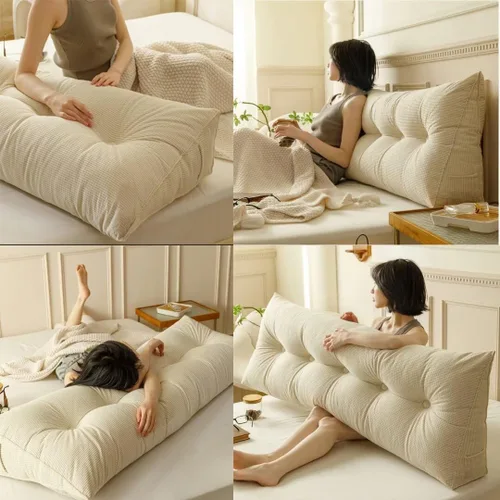 Miniatura 7 de Almohada de lectura triangular con cuña para cabecero, respaldo, cojín cilíndrico corporal, soporte de posicionamiento, almohada larga para regalos